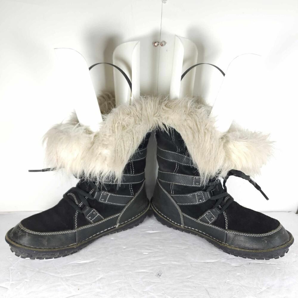 Sorel Women's Kaya US8 Black Leather Waterproof Insulated Faux Fur Winter Boot - Picture 4 of 16